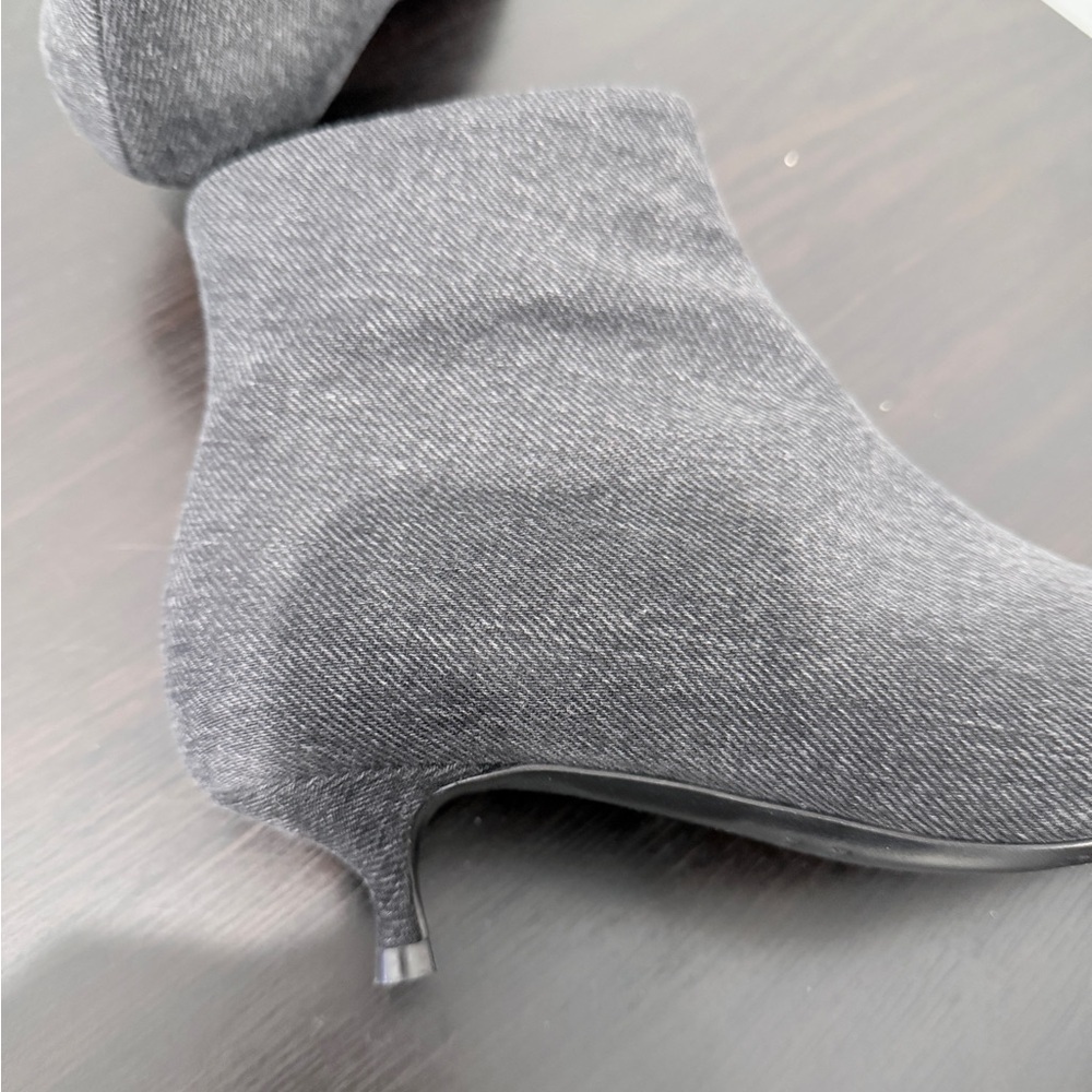 Balenciaga Black Denim BB Knife Kitten Heel Booties - Picture 6 of 12